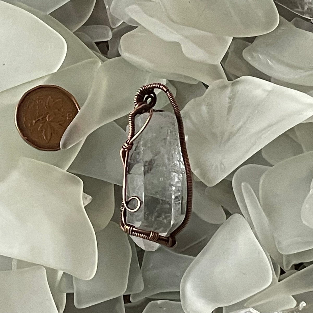 Raw Clear Quartz Pendant - Mother Of Metal - Copper - For Her - For Him-