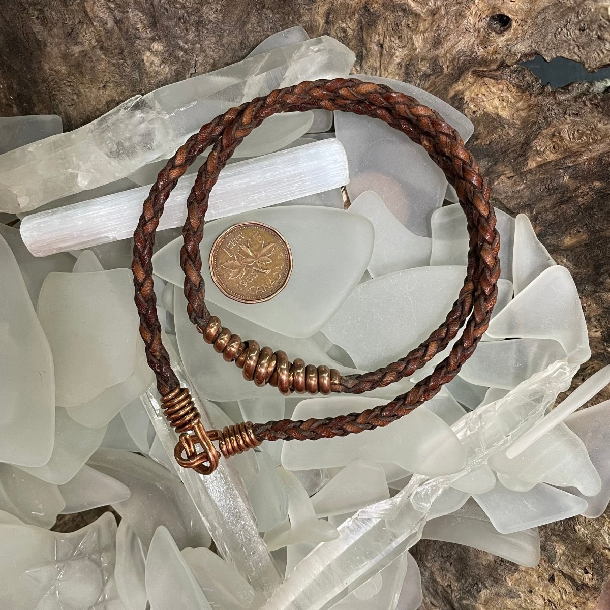 Reclaimed Copper and Leather Necklace - Mother Of Metal - Copper - For Her - For Him-
