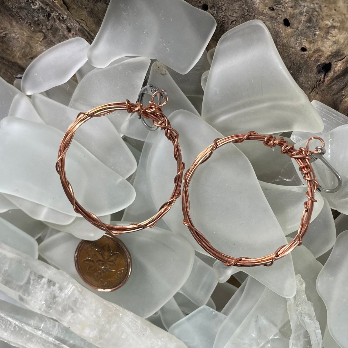 Reclaimed Copper Hoop Earrings - Mother Of Metal - Copper - For Ears - For Her-Earrings