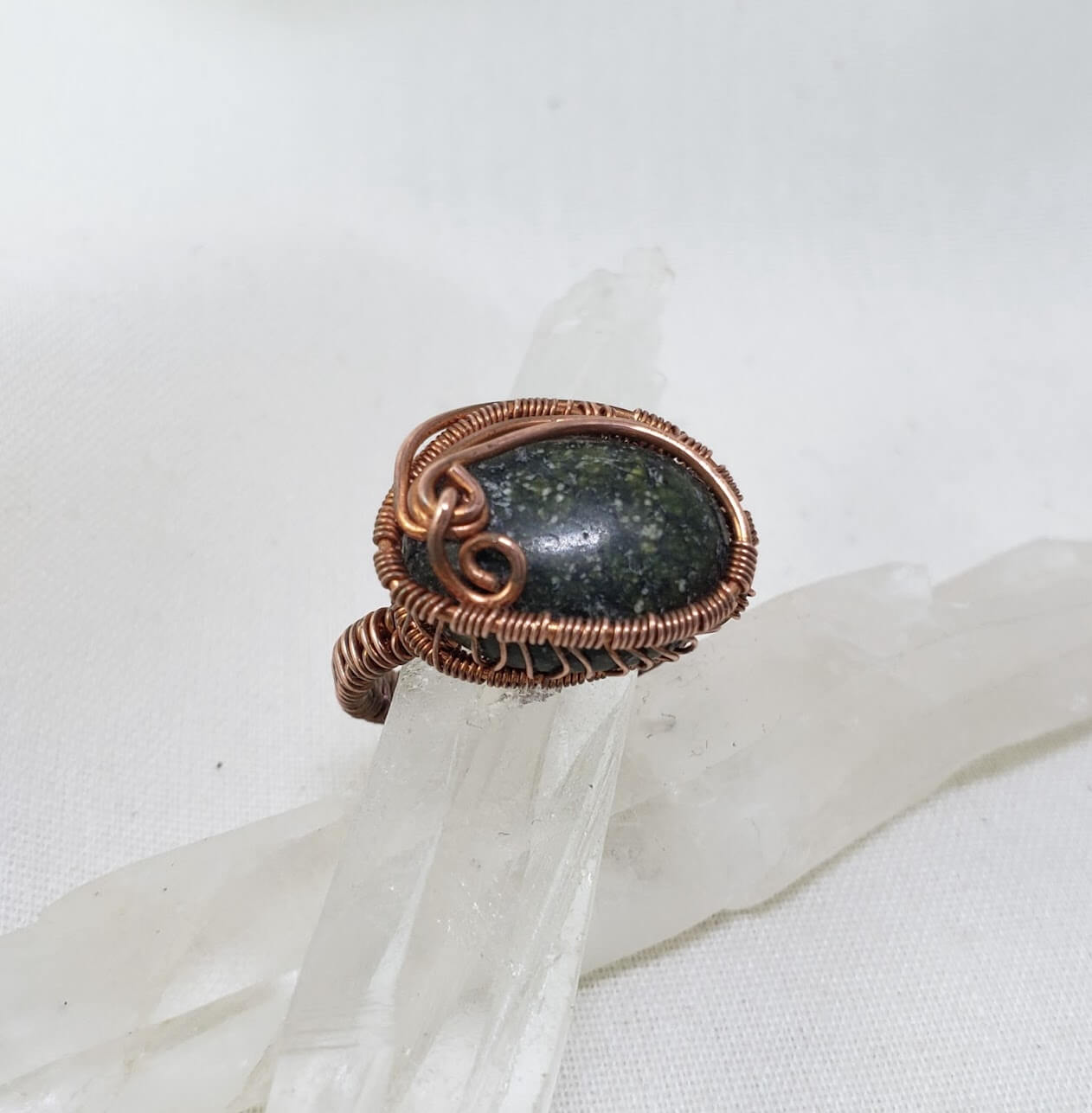 Russian Serpentine Raw Copper Ring Size 6.75 - Mother Of Metal - For Fingers - For Her - For Him-Rings