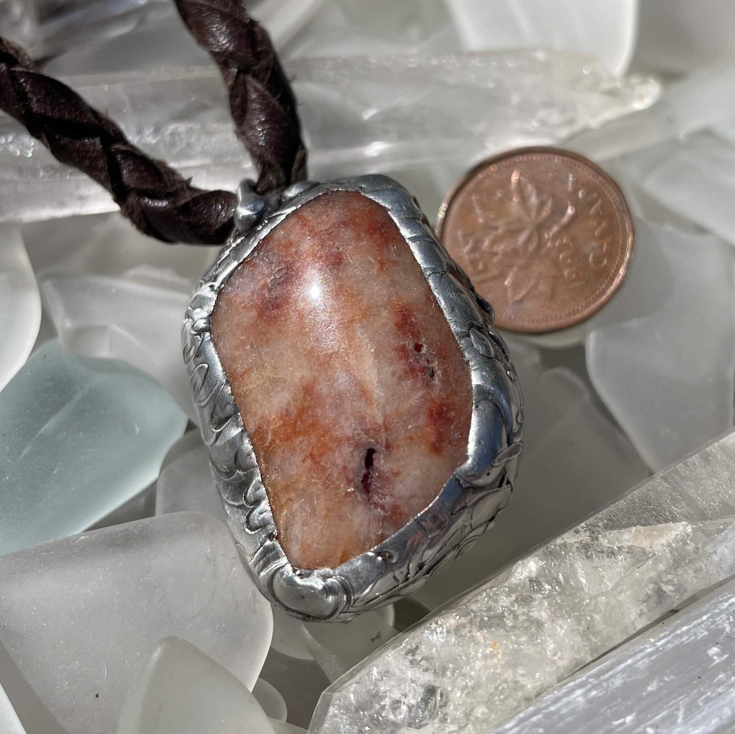 Scott's Bay Carnelian Pendant - Mother Of Metal - Bay of Fundy Collection - carnelian - For Her-necklace