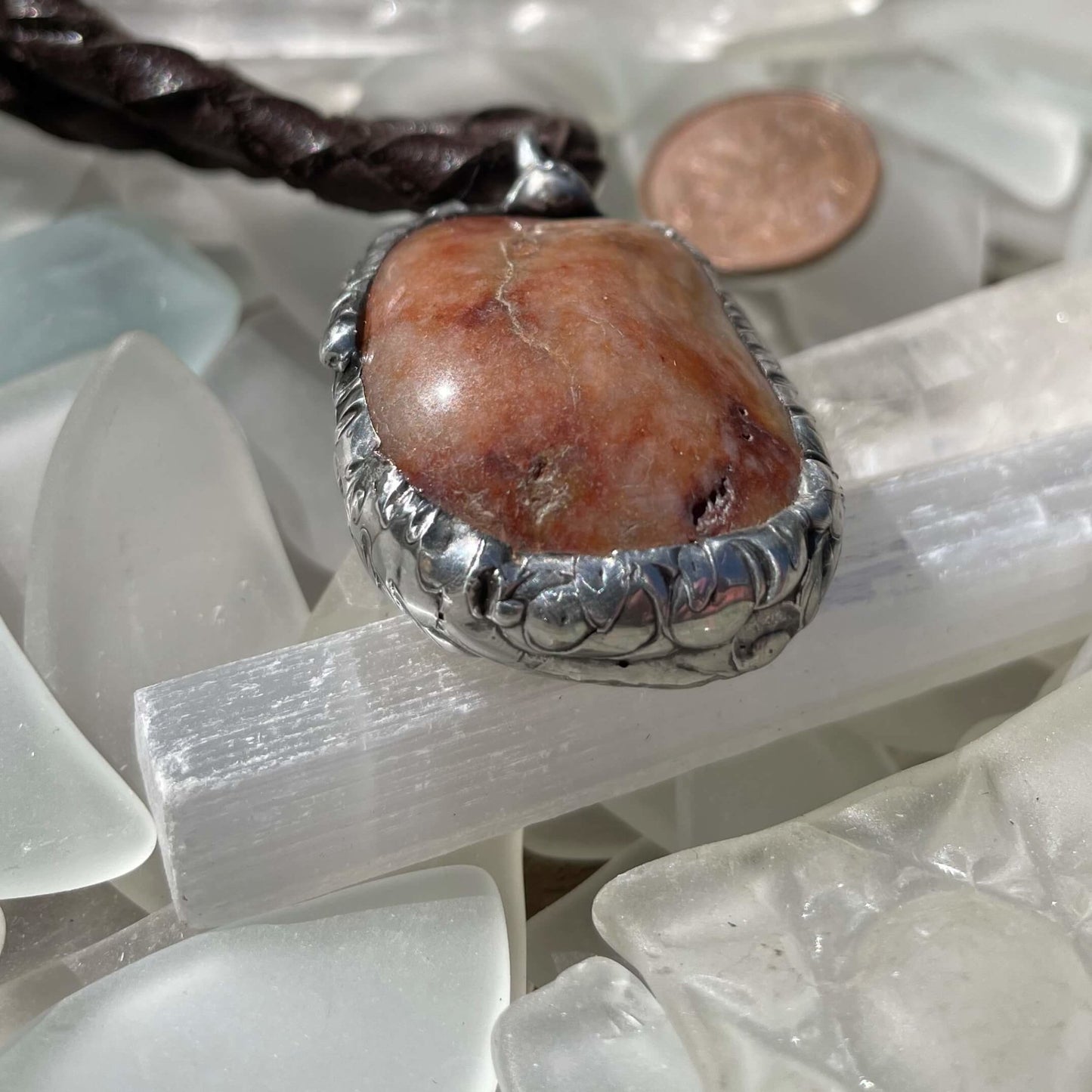Scott's Bay Carnelian Pendant - Mother Of Metal - Bay of Fundy Collection - carnelian - For Her-necklace