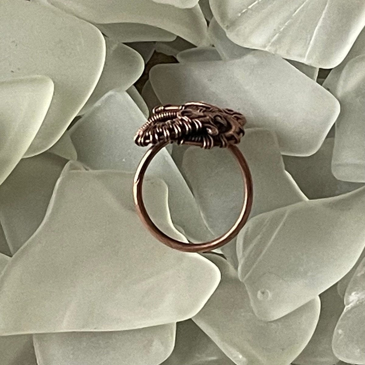 Smoked Coils Ring size 8.5 - Mother Of Metal - Copper - For Fingers - For Her-