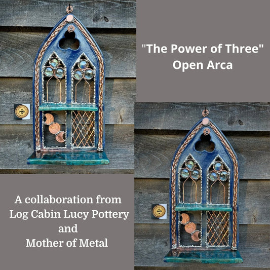 The Power of Three Open Arca - Mother Of Metal - Copper - For Home - moon-wall shelf