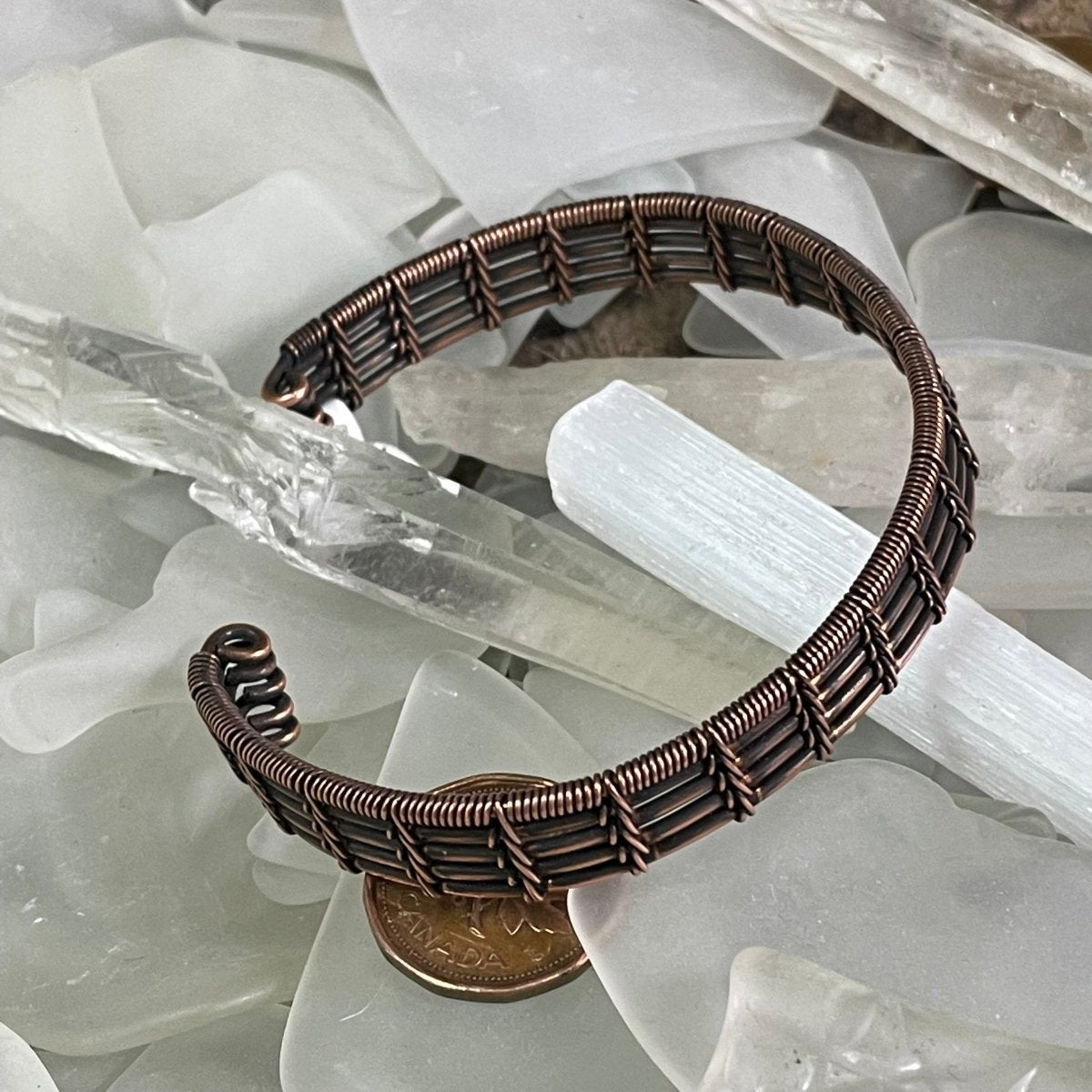 Woven Copper Cuff Wheat - Mother Of Metal - Copper - For Her - For Him-Bracelets