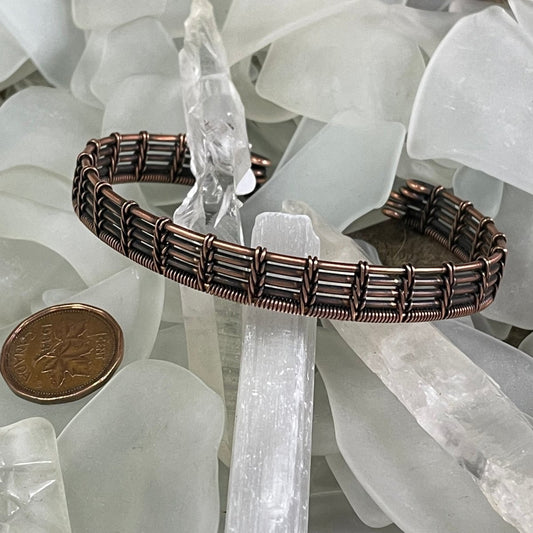 Woven Copper Cuff Wheat - Mother Of Metal - Copper - For Her - For Him-Bracelets
